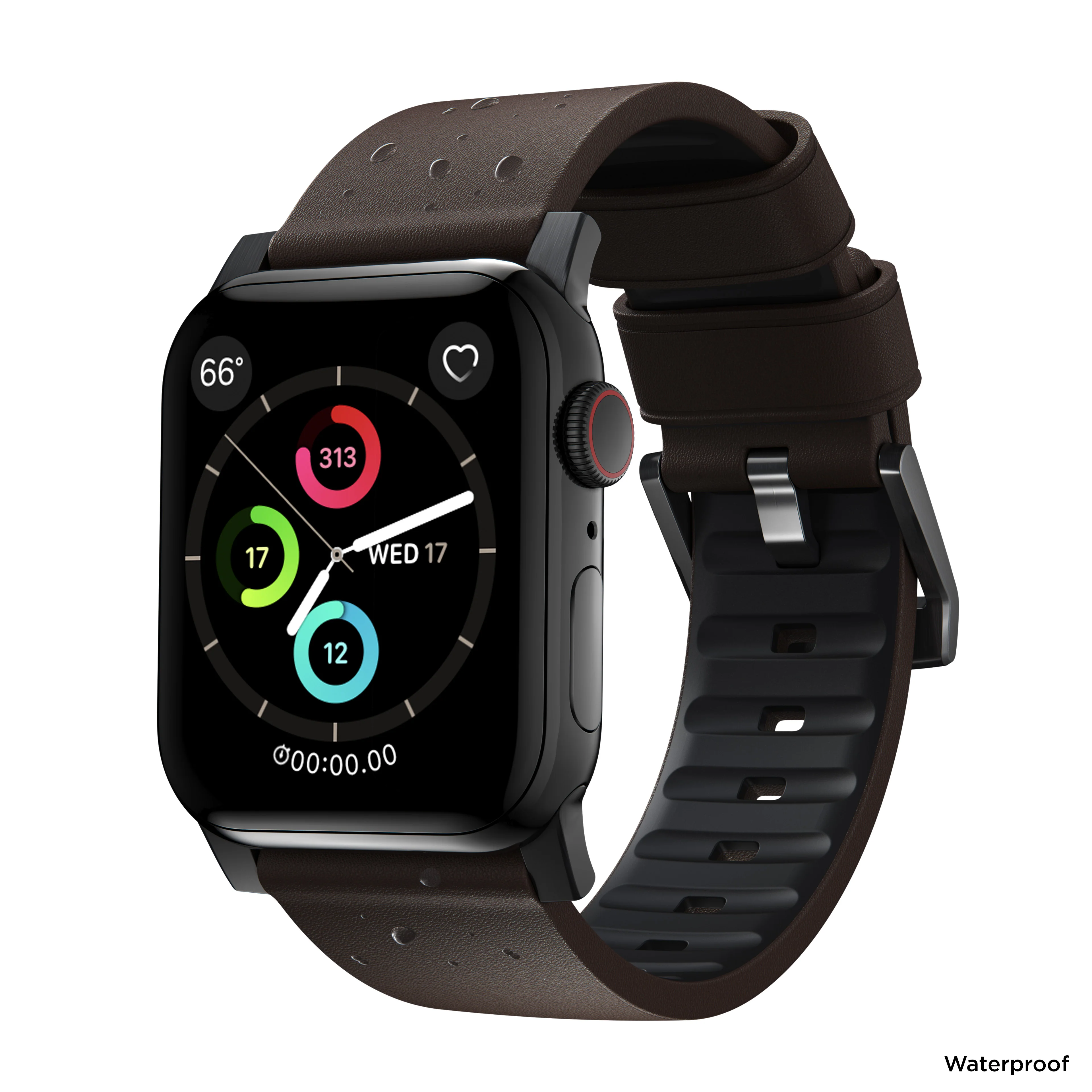 Nomad Active Pro leather band brown / black hardware (45-49mm) - Image 4