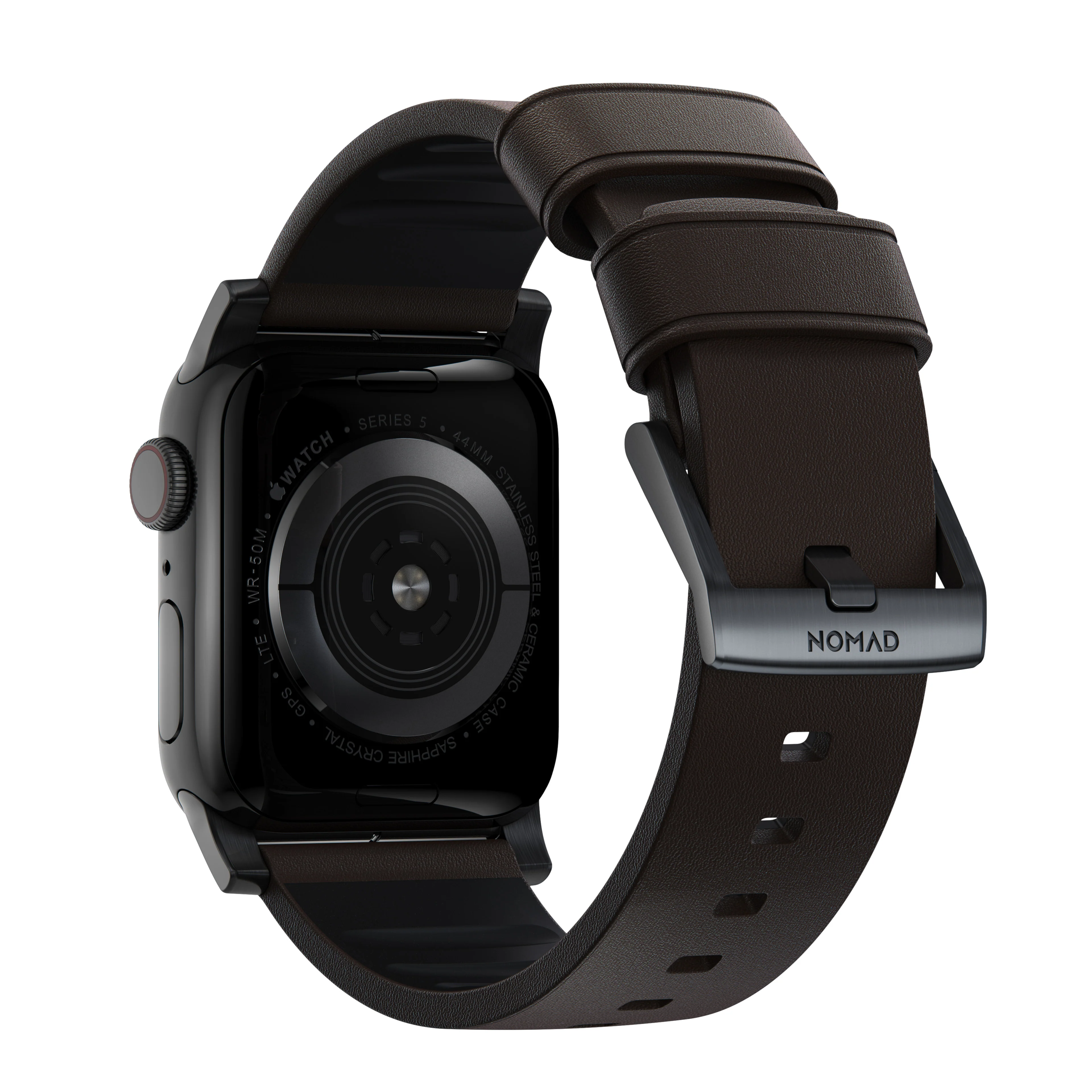 Nomad Active Pro leather band brown / black hardware (45-49mm) - Image 5