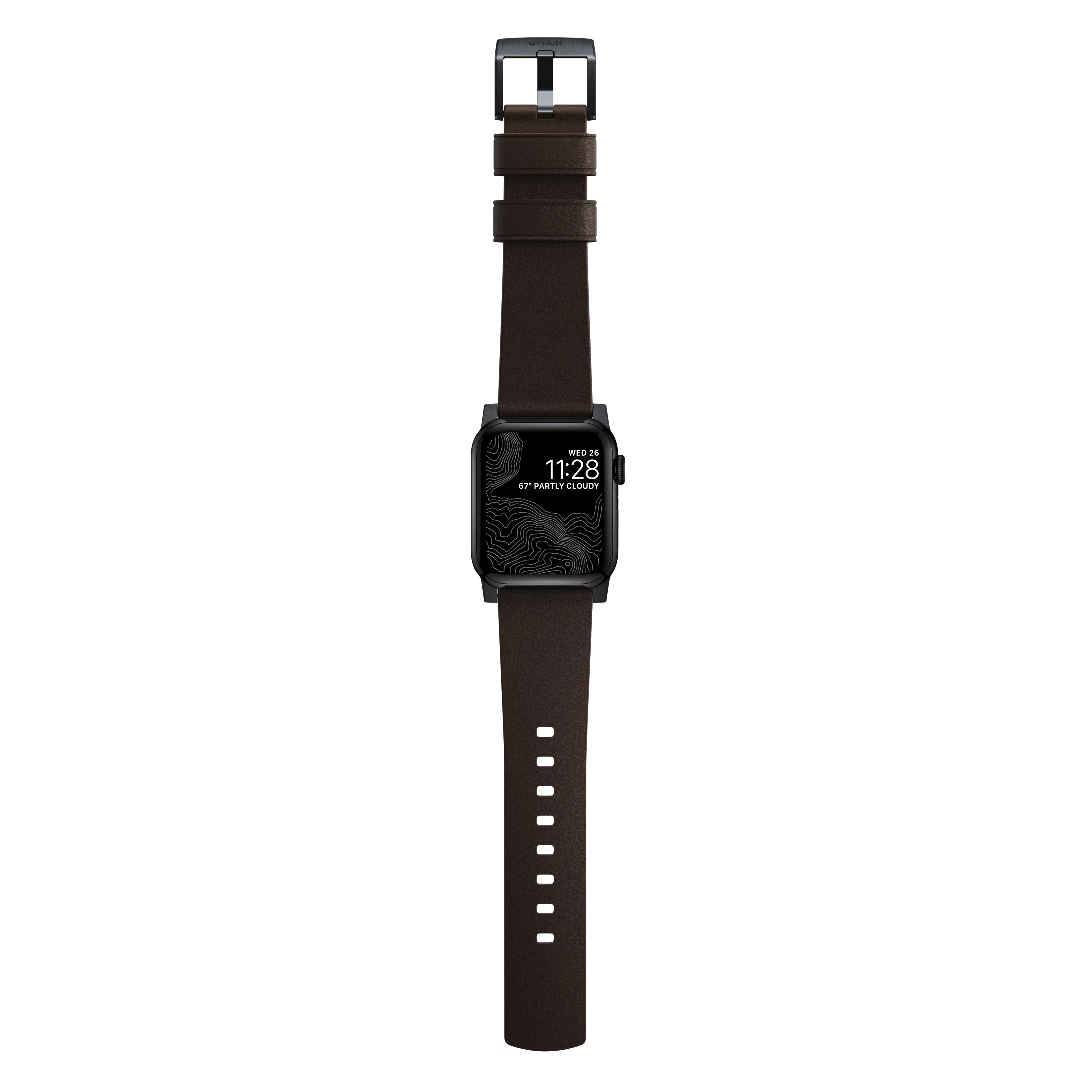 Nomad Active Pro leather band brown / black hardware (45-49mm) - Image 8