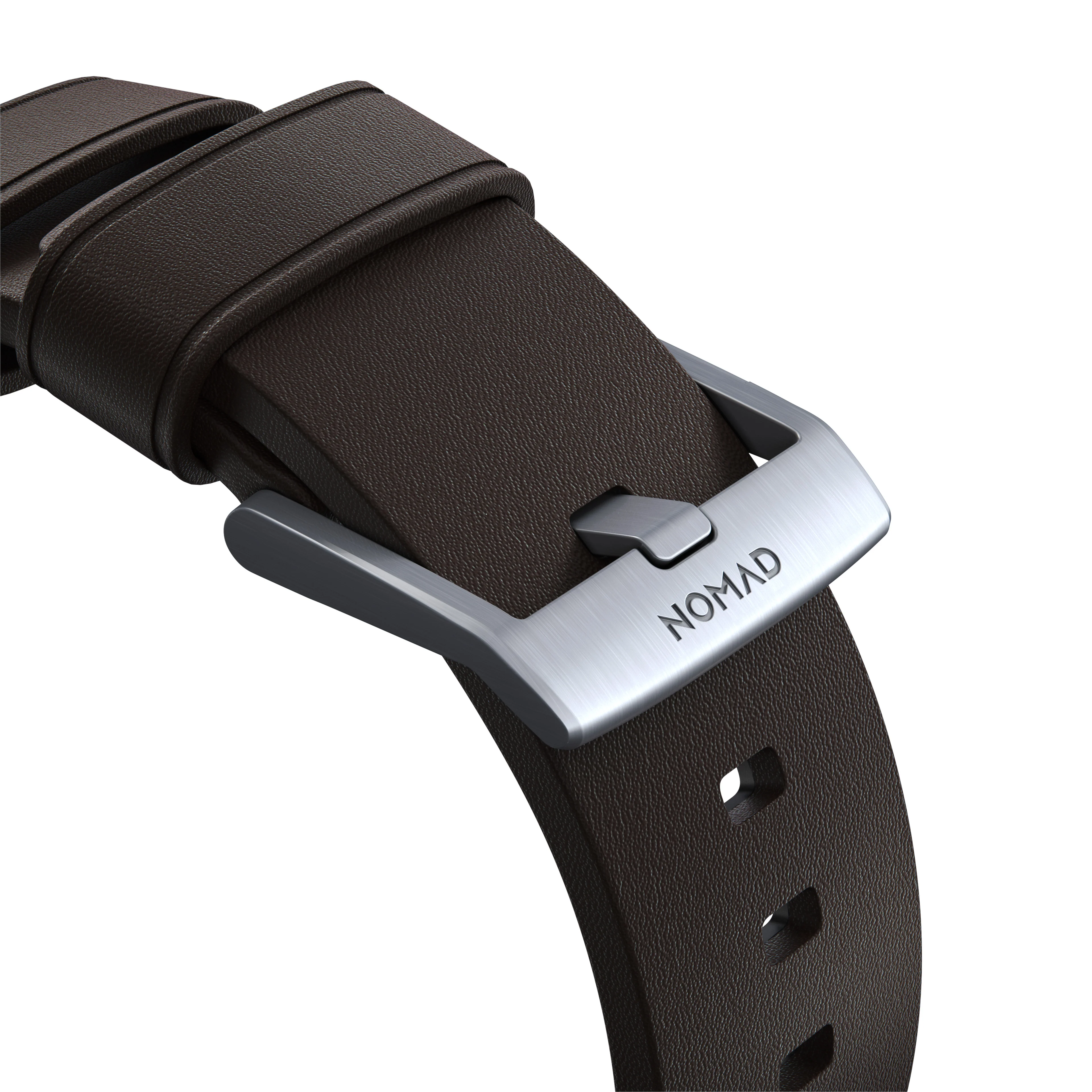 Nomad Active Pro leather band brown / silver hardware (45-49mm) - Image 7