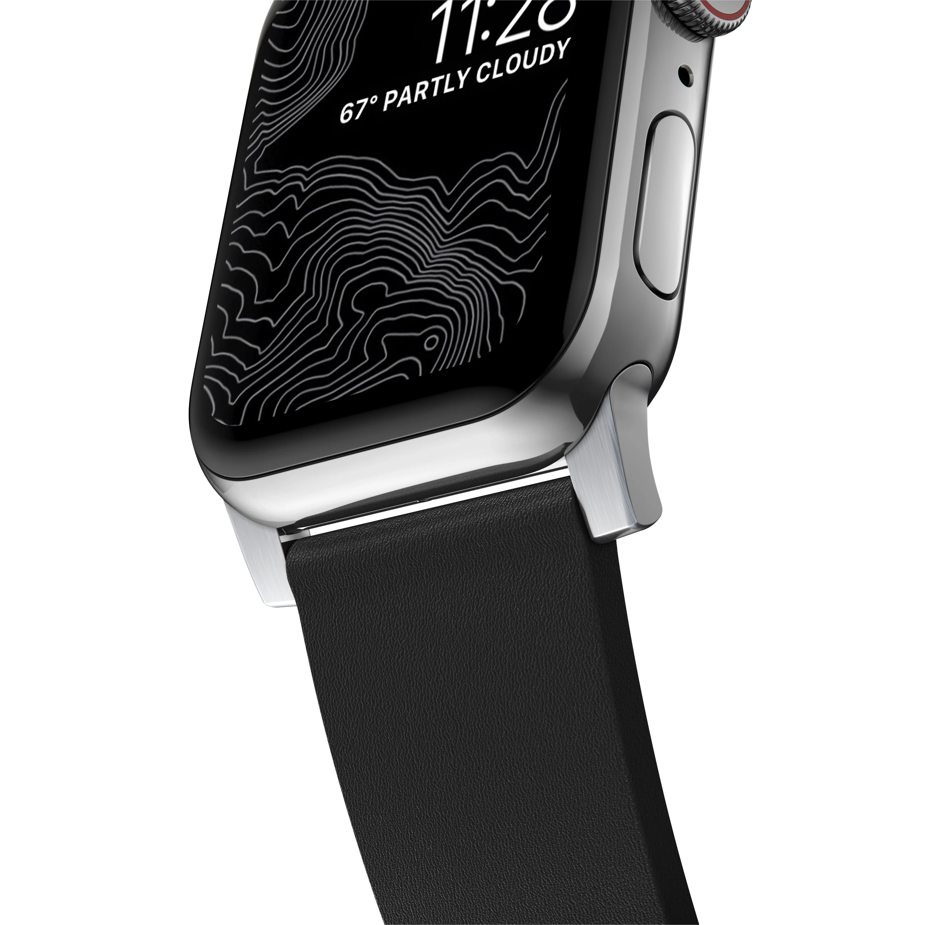 Nomad Active Pro leather band pro black / silver hardware (45-49mm) - Image 3