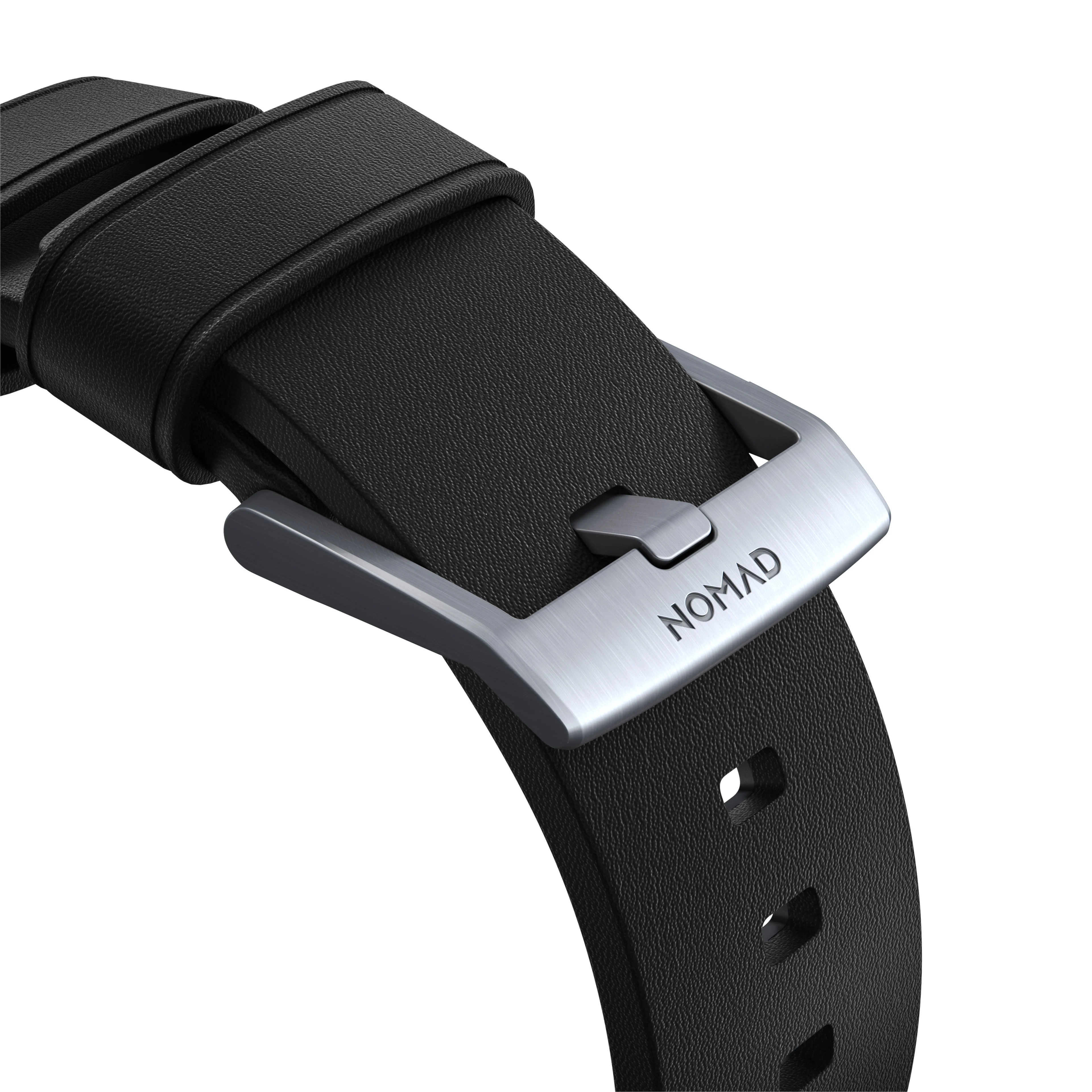 Nomad Active Pro leather band pro black / silver hardware (45-49mm) - Image 7