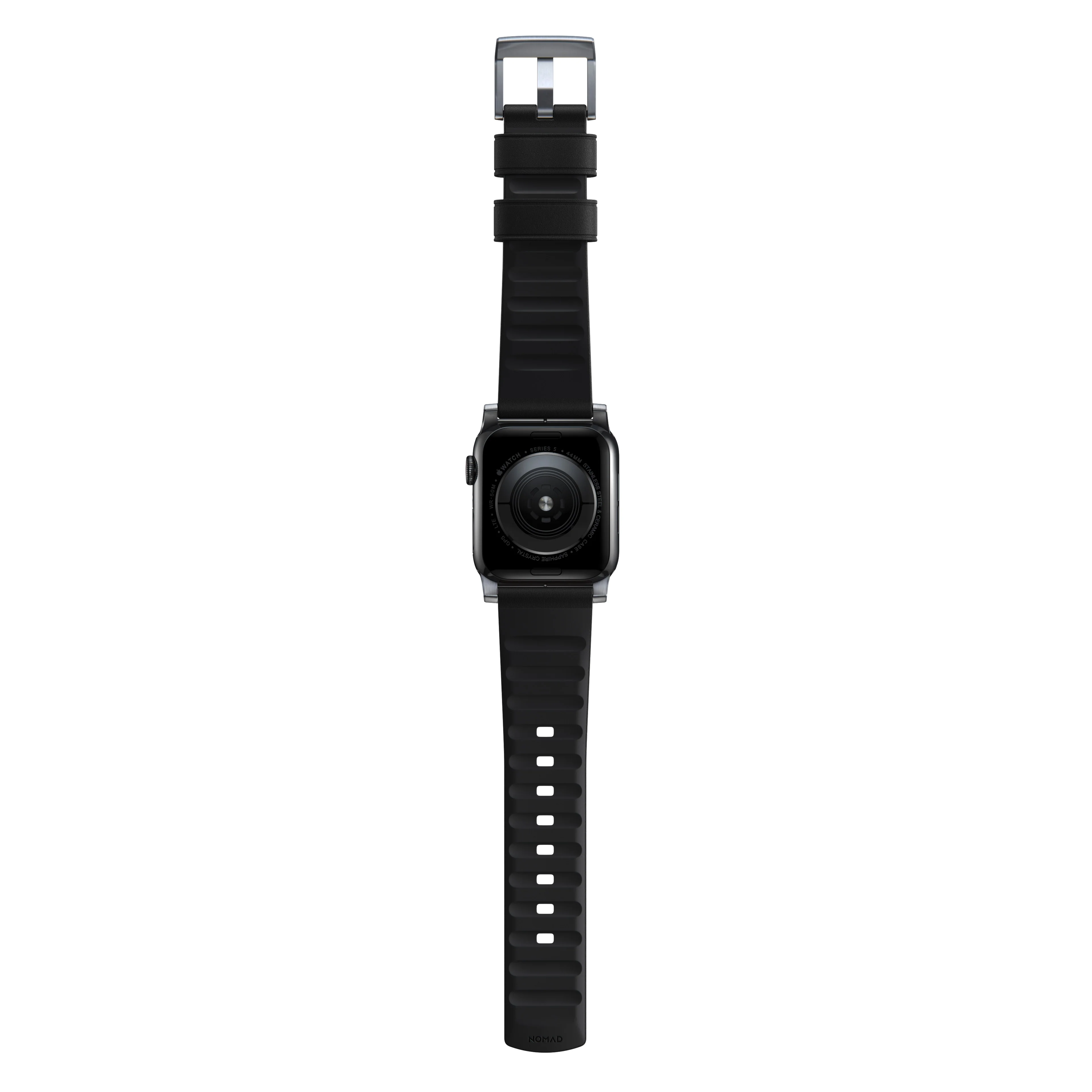Nomad Active Pro leather band pro black / silver hardware (45-49mm) - Image 9