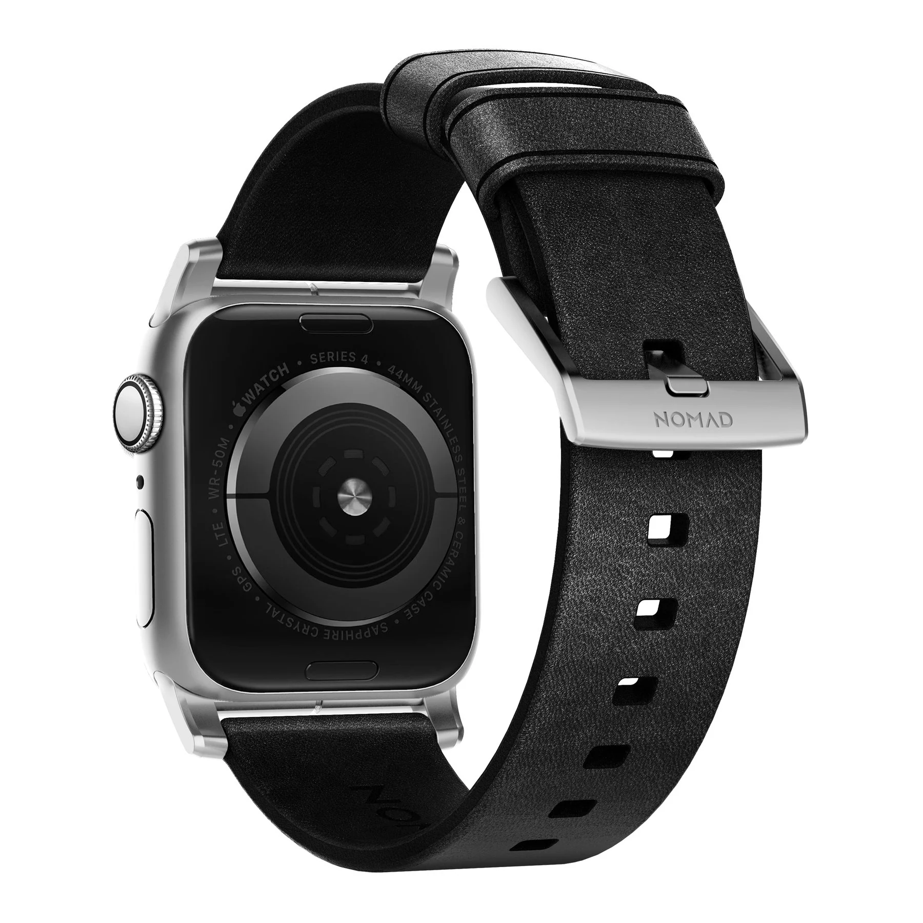 Nomad Modern leather band black / silver hardware (45-49mm) - Image 3