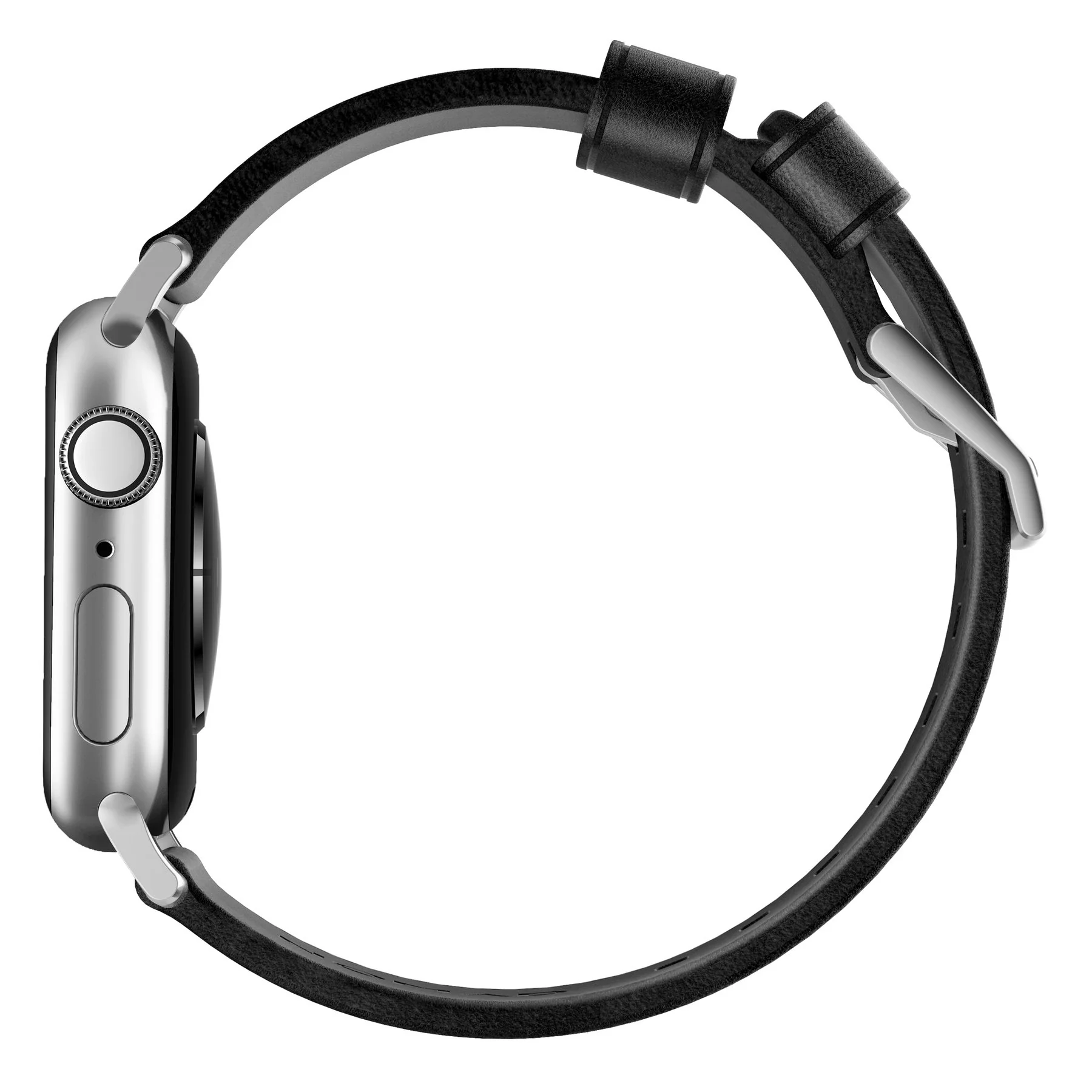 Nomad Modern leather band black / silver hardware (45-49mm) - Image 4