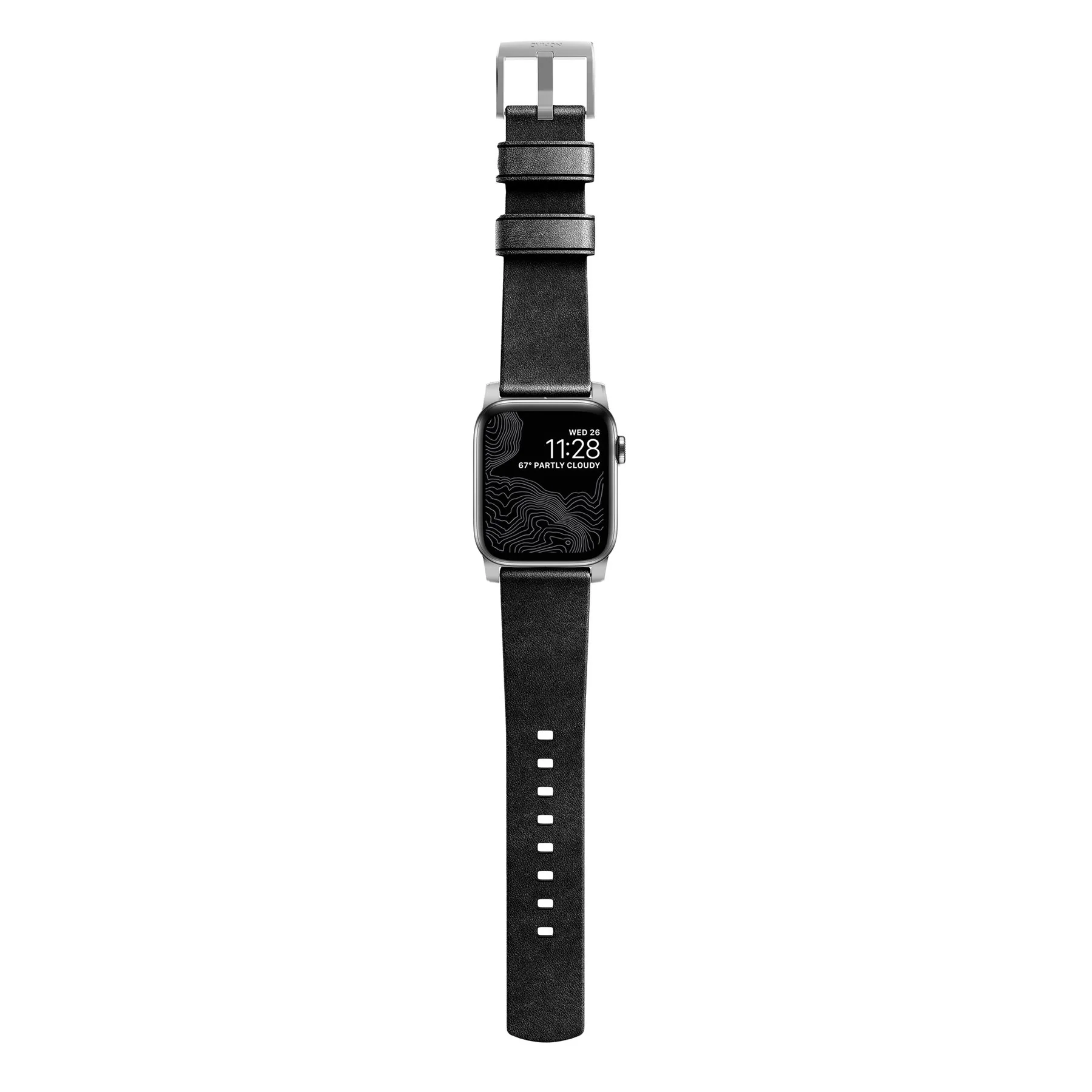 Nomad Modern leather band black / silver hardware (45-49mm) - Image 6