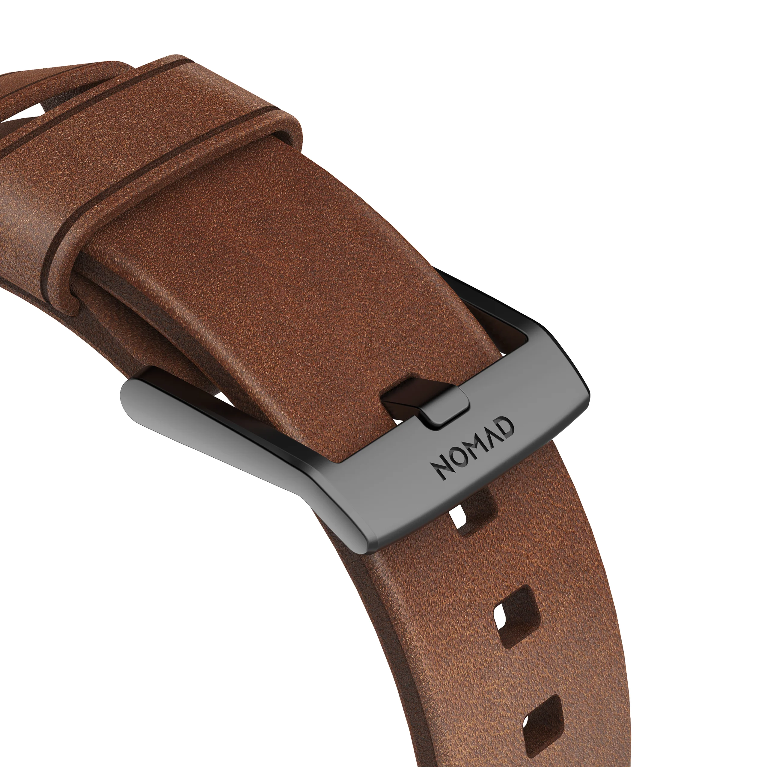 Nomad Modern leather band brown / black hardware (45-49mm) - Image 5