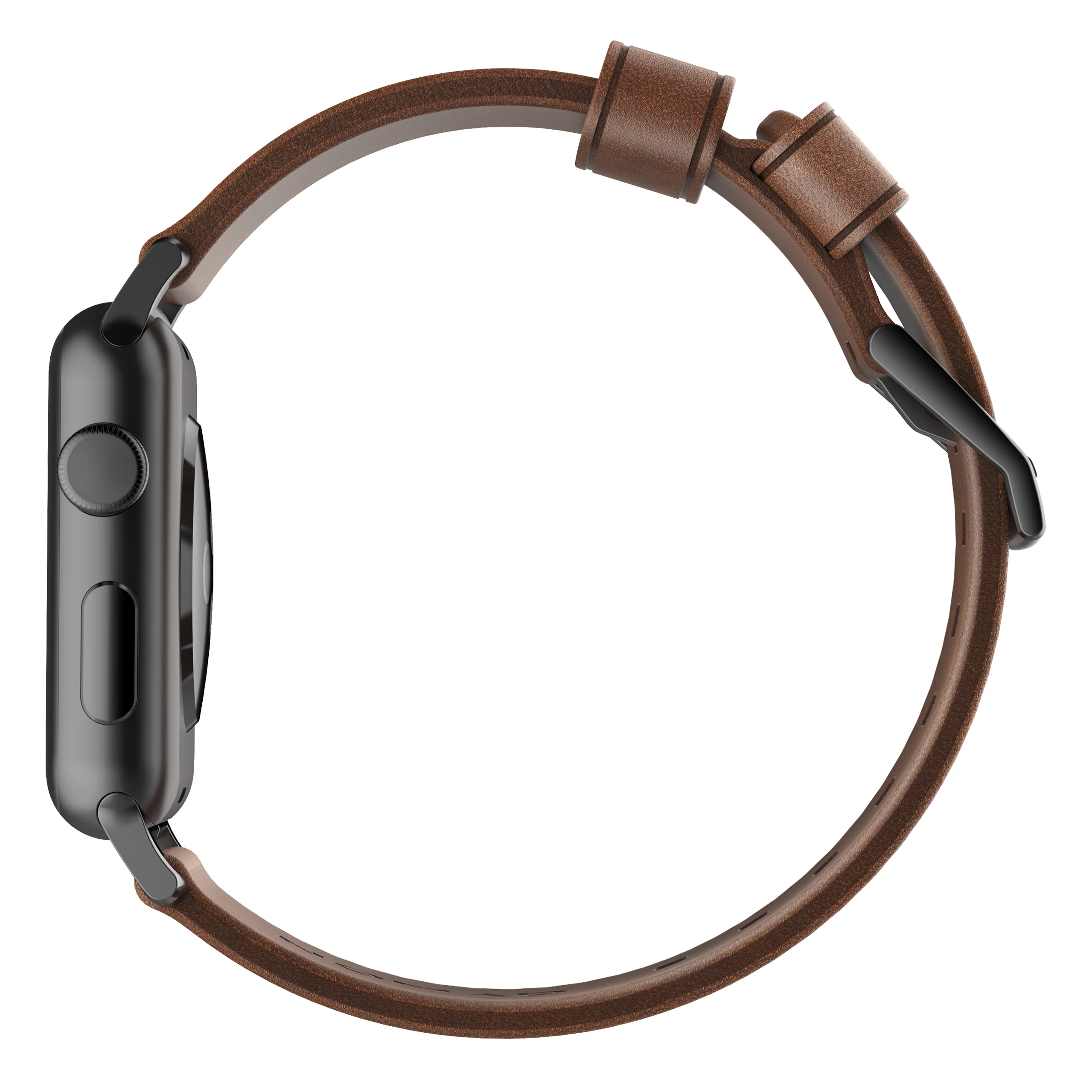 Nomad Modern leather band brown / black hardware (45-49mm) - Image 6