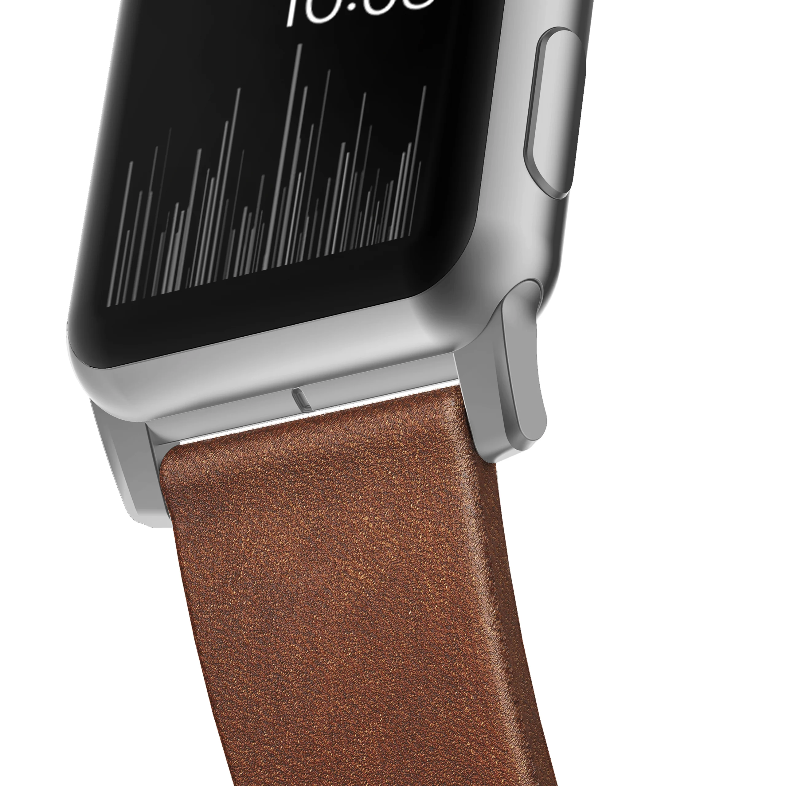 Nomad Modern leather band brown / silver hardware (45-49mm) - Image 3