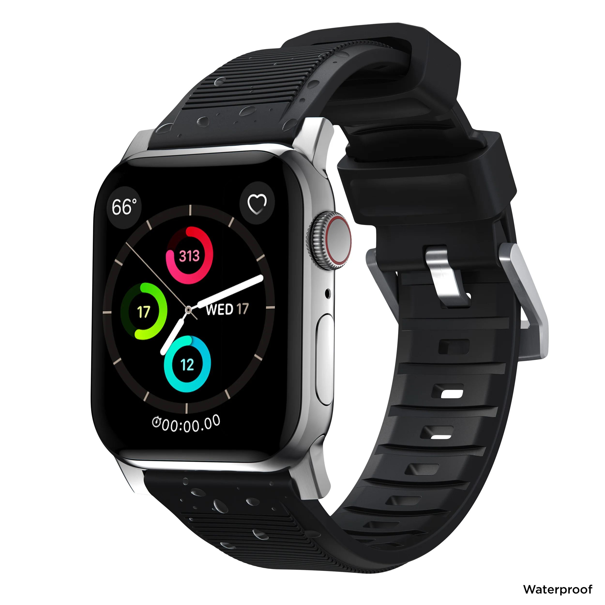 Nomad Rugged band / silver hardware (45-49mm)