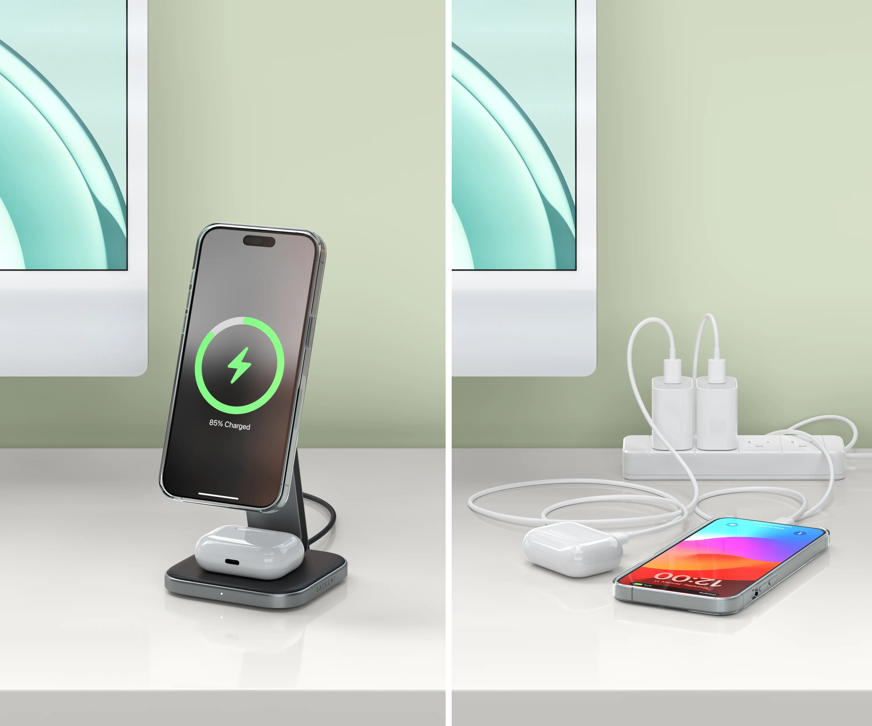 Satechi 2-in-1 Foldable Qi2 wireless charging stand - Image 7