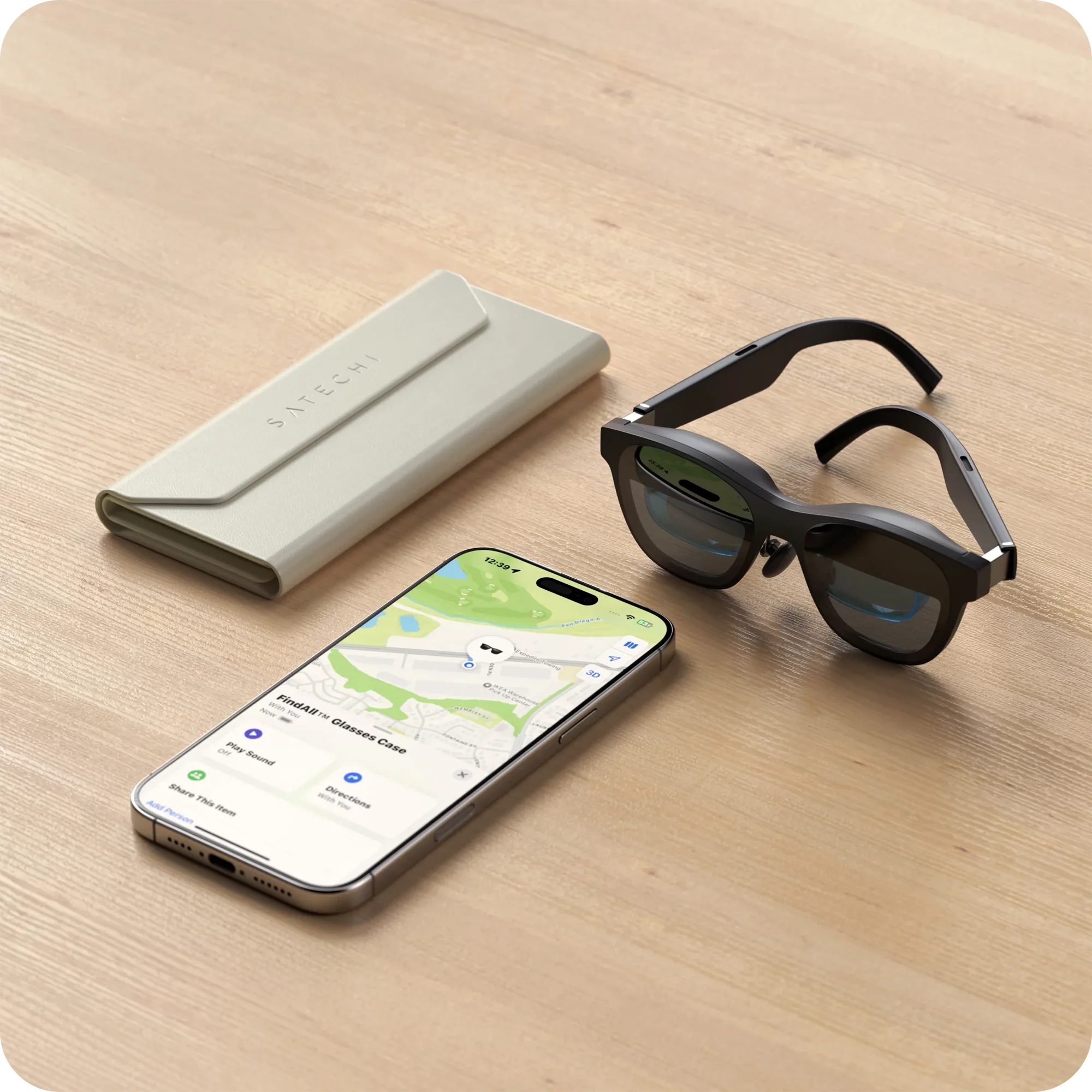 Satechi FindAll vegan-leather glasses case with Find My - Image 4